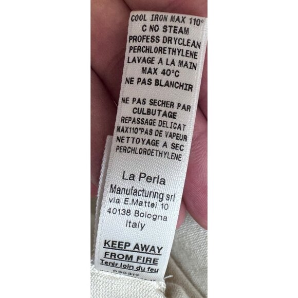 La Perla Womens Silk Lightweight Knit Sweater Top Size 10 US Ivory READ - Picture 11 of 15